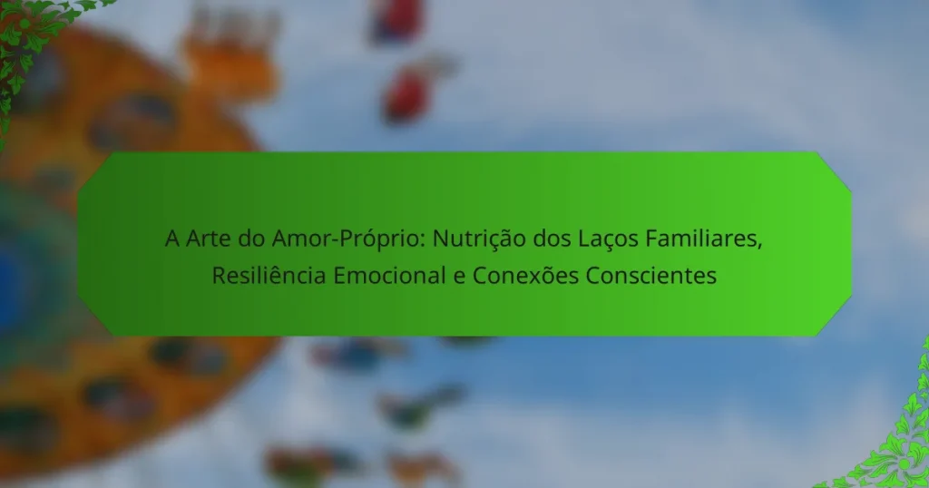 A Arte do Amor-Próprio: Nutrição dos Laços Familiares, Resiliência Emocional e Conexões Conscientes