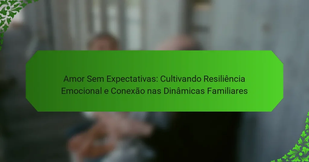 Amor Sem Expectativas: Cultivando Resiliência Emocional e Conexão nas Dinâmicas Familiares