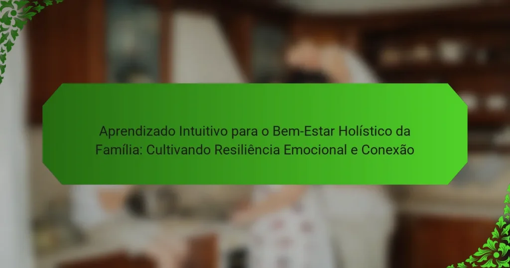 Aprendizado Intuitivo para o Bem-Estar Holístico da Família: Cultivando Resiliência Emocional e Conexão