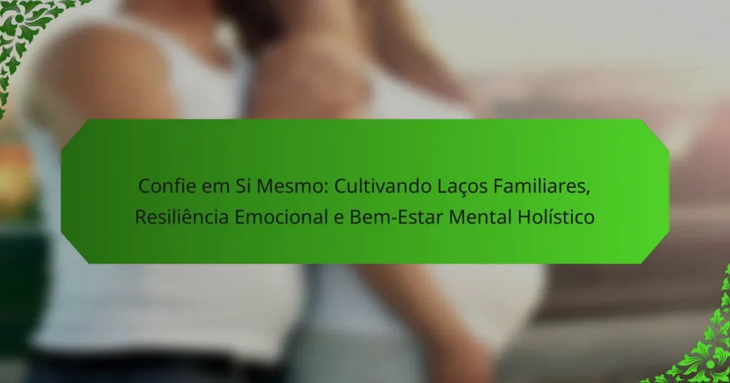 Confie em Si Mesmo: Cultivando Laços Familiares, Resiliência Emocional e Bem-Estar Mental Holístico