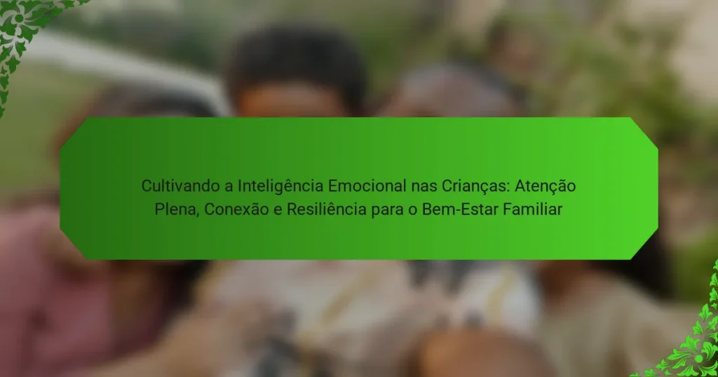 Cultivando a Inteligência Emocional nas Crianças: Atenção Plena, Conexão e Resiliência para o Bem-Estar Familiar