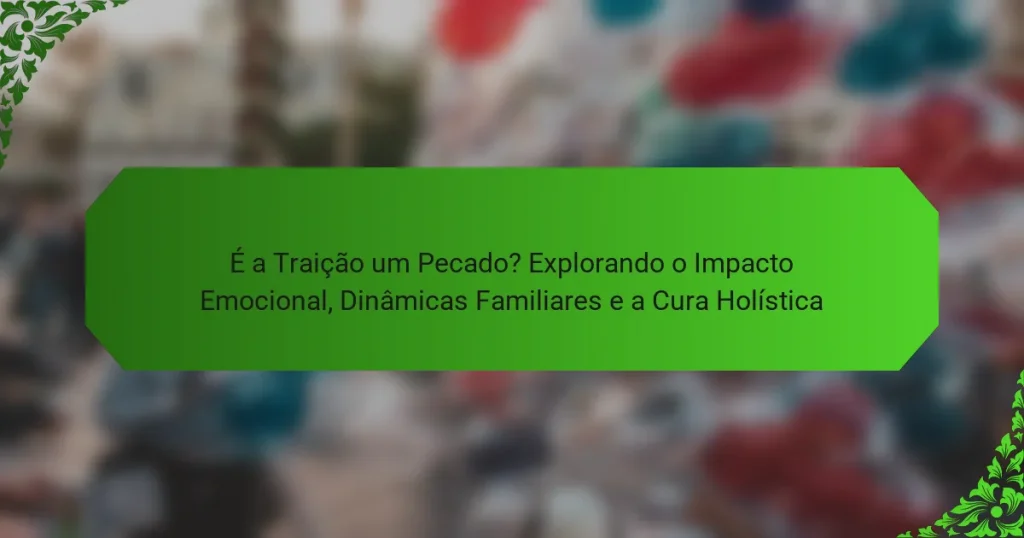 É a Traição um Pecado? Explorando o Impacto Emocional, Dinâmicas Familiares e a Cura Holística