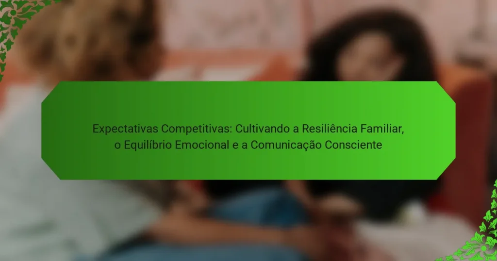 Expectativas Competitivas: Cultivando a Resiliência Familiar, o Equilíbrio Emocional e a Comunicação Consciente