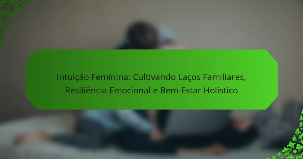 Intuição Feminina: Cultivando Laços Familiares, Resiliência Emocional e Bem-Estar Holístico