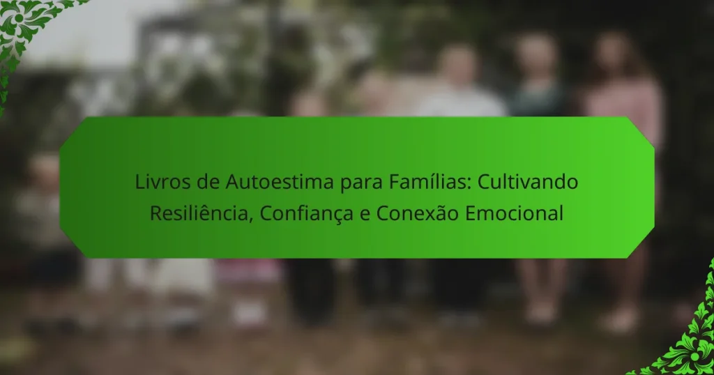 Livros de Autoestima para Famílias: Cultivando Resiliência, Confiança e Conexão Emocional