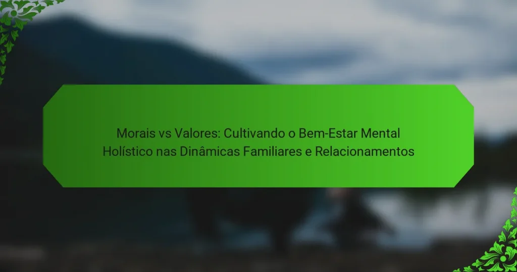 Morais vs Valores: Cultivando o Bem-Estar Mental Holístico nas Dinâmicas Familiares e Relacionamentos