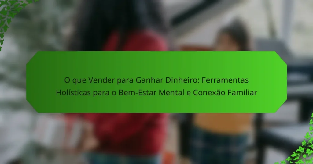 O que Vender para Ganhar Dinheiro: Ferramentas Holísticas para o Bem-Estar Mental e Conexão Familiar