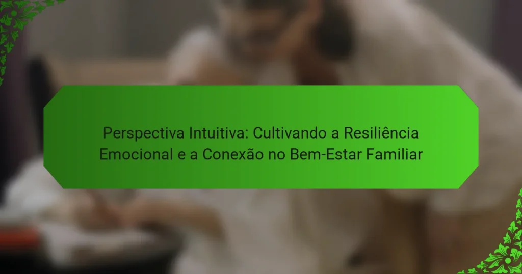Perspectiva Intuitiva: Cultivando a Resiliência Emocional e a Conexão no Bem-Estar Familiar