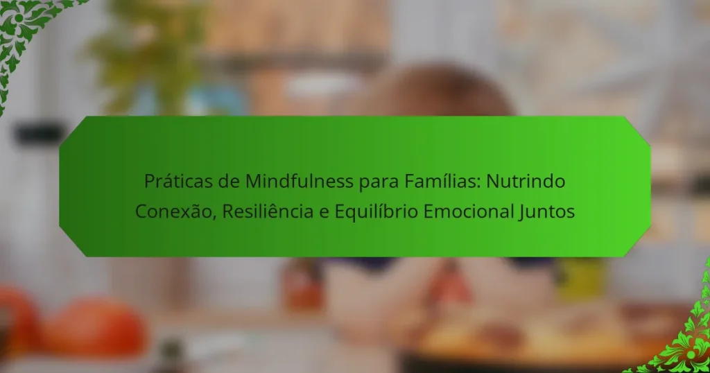 Práticas de Mindfulness para Famílias: Nutrindo Conexão, Resiliência e Equilíbrio Emocional Juntos