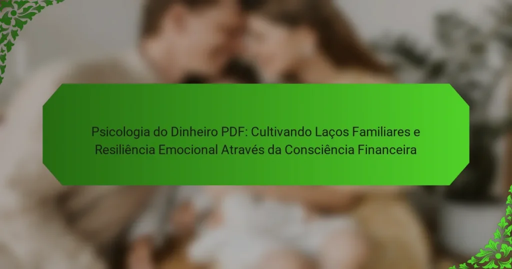 Psicologia do Dinheiro PDF: Cultivando Laços Familiares e Resiliência Emocional Através da Consciência Financeira