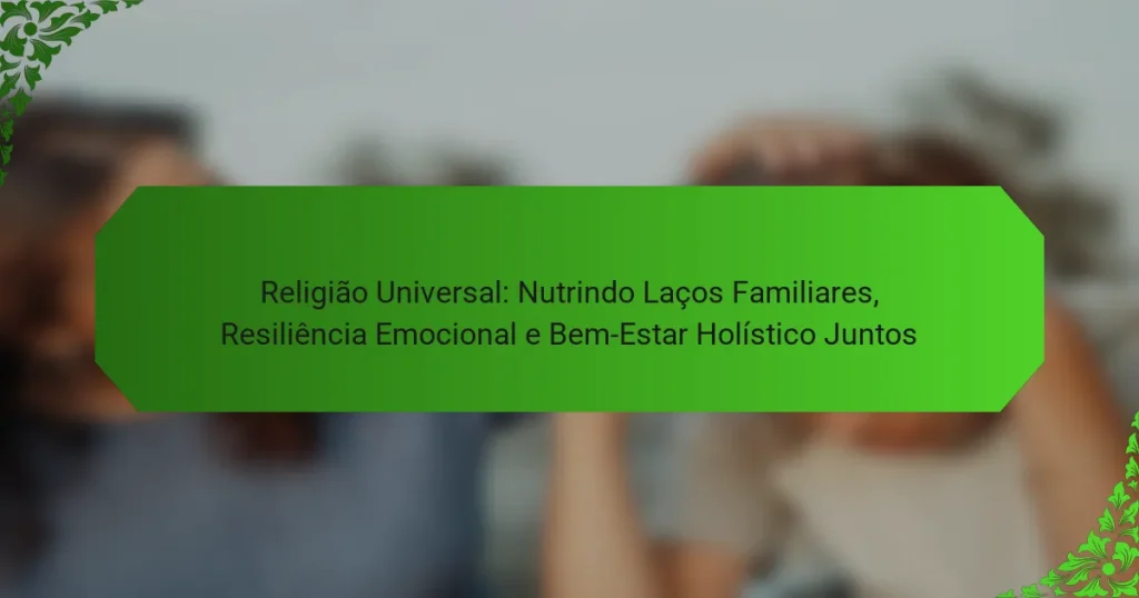 Religião Universal: Nutrindo Laços Familiares, Resiliência Emocional e Bem-Estar Holístico Juntos