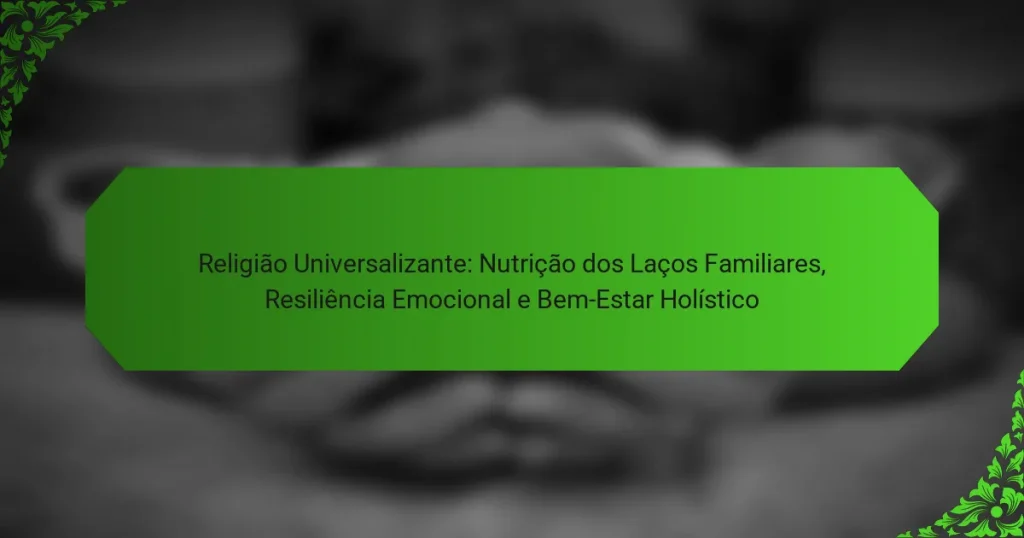 Religião Universalizante: Nutrição dos Laços Familiares, Resiliência Emocional e Bem-Estar Holístico