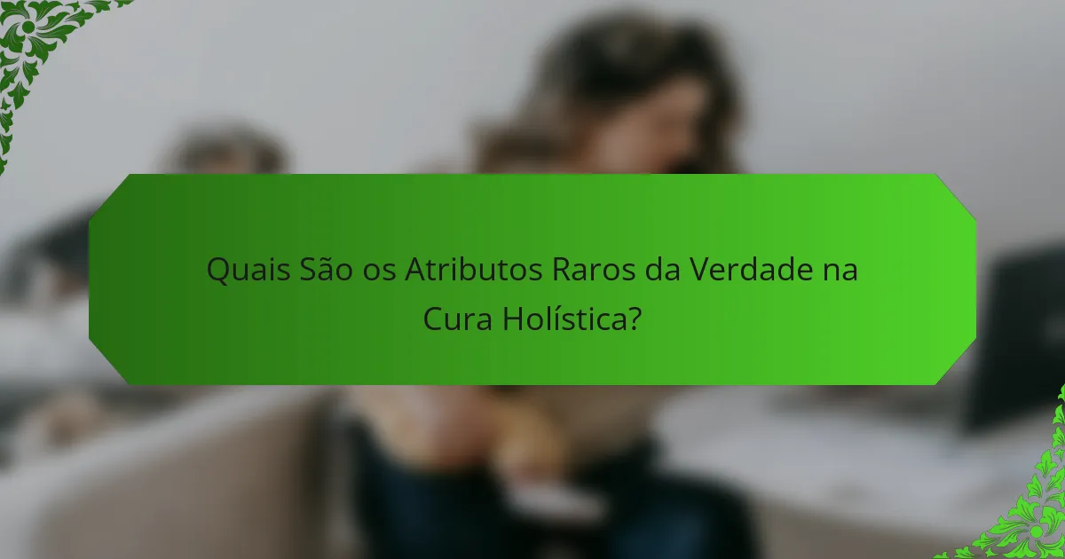 Quais São os Atributos Raros da Verdade na Cura Holística?