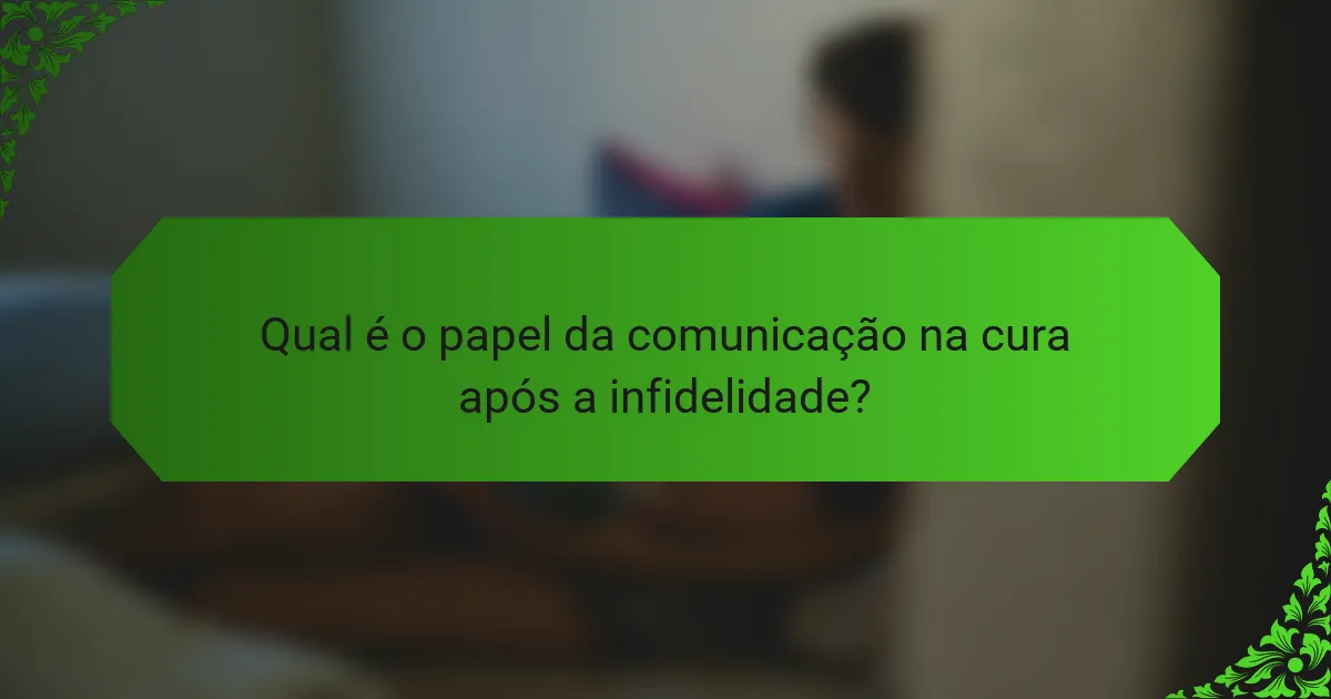 Qual é o papel da comunicação na cura após a infidelidade?